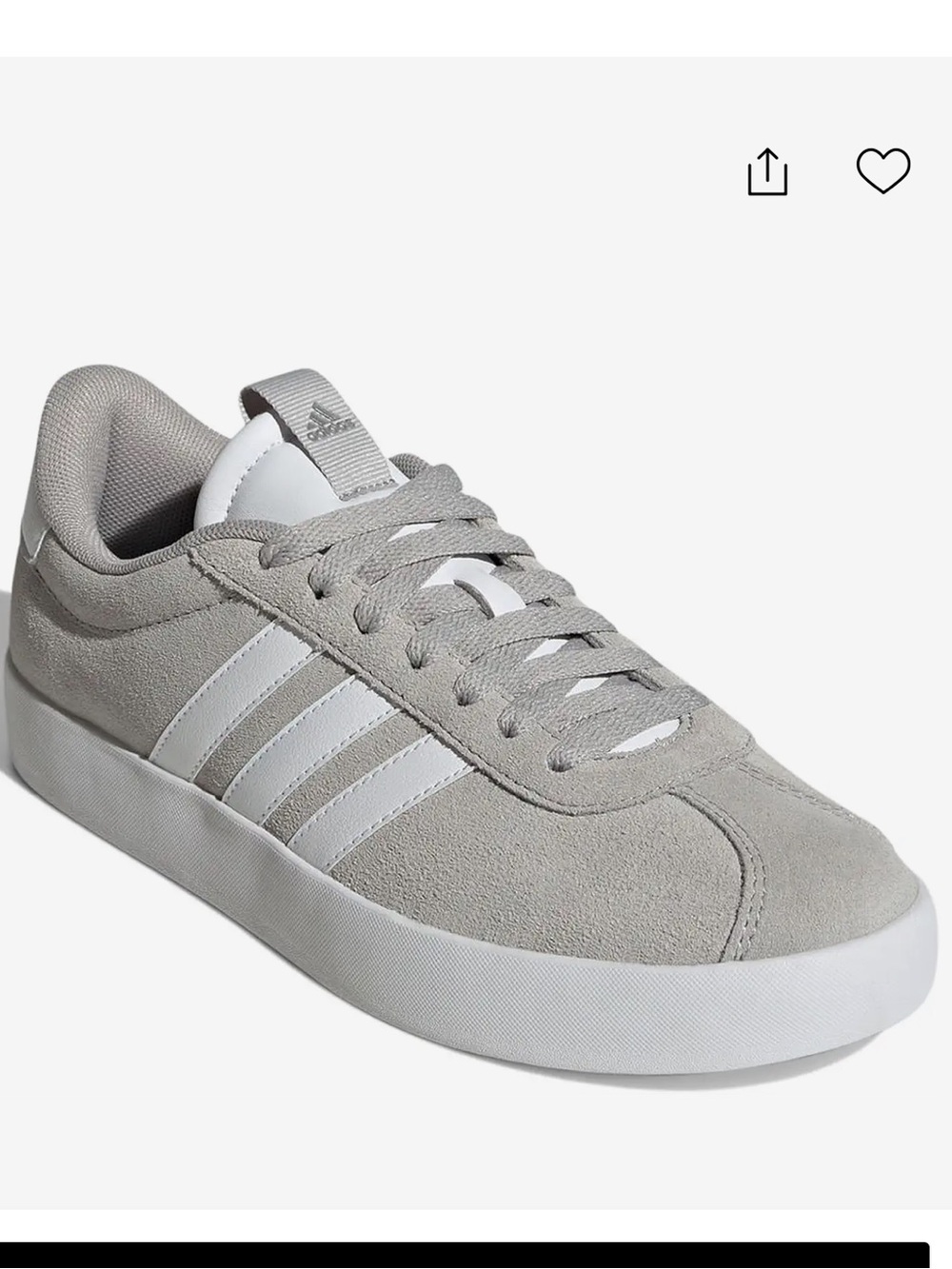 NEW adidas VL court 3.0 grey suede leather sneakers athletic shoes size 8